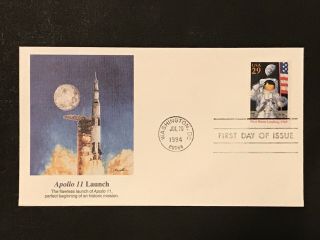 Apollo 11 Launch 1994 Fdc 2841 First Day Cover 29c Stamp Issue Washington,  Dc