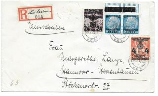 Germany Postal History Poland Occup Reg Cover Addr Hannover Canc Lubrina Yr 