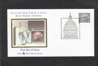 Us First Day Cover 2006 Sc 4075a $1 Washington World Philatelic Exhibition