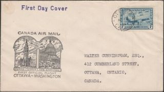 Canada,  1946.  First Flight C8,  Ottawa - Washington,  D.  C.