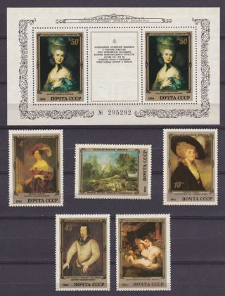 Ussr Russia 1984 Sc 5335 - 5340 Paint Hermitage Mnh