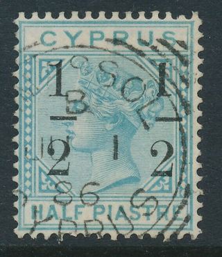 Sg 27 Cyprus.  1886 ½d On ½pi Emerald Green Very Fine With A Limassol Cds,