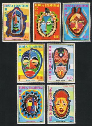 Eq.  Guinea African Masks 7v Mnh