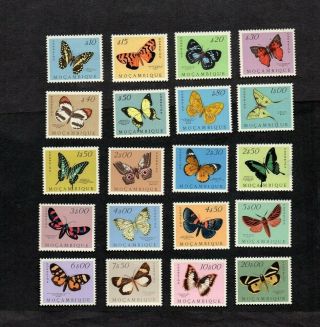 Mozambique.  1953.  Butterflies Set.  20xdiff 