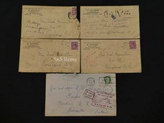 5 X Vintage Postal Covers/envelops For Photographs,  Posted W/ Stamps & Cancels