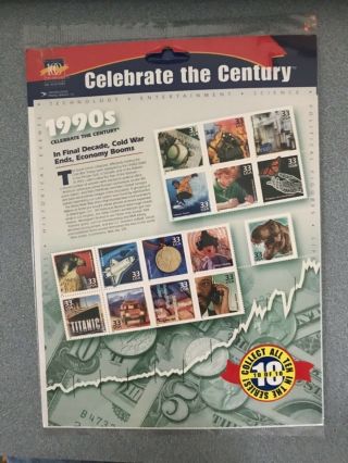 Us Postage Stamps - Celebrate The Century 1990’s.  Full Sheet.  Mnh.  1995.