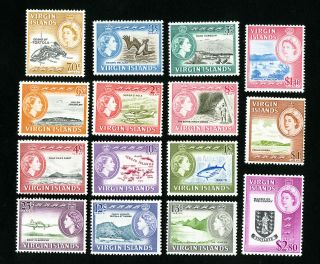 British Virgin Islands Stamps 144 - 58 Vf Og Lh