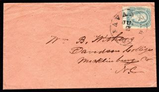 Usa 1863 - 64 Confederate States Cover W/stamp Scott 12f