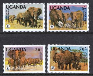 Uganda 1983 World Wildlife Fund - African Elephants - Mnh - Cat £11.  25 - (68)