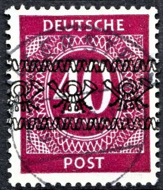 German - 1948 Currency Reform 40pf Ribbon Overprint - Sga82 - Cv £375