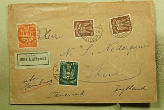 Dr Who 1923 Germany Berlin To Denmark Multi Franked Air Mail C128653