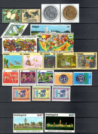 Malaysia 1971 - 1973 Selection Of Complete Sets Of Mnh Stamps Unmounted