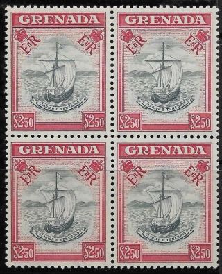 Grenada 1959 $2.  50 Slate - Blue & Carmine Block Of 4 - Sg204 V.  F Mnh
