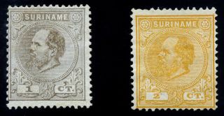 Surinam.  Dutch Guiana.  1885.  1c,  2c.  Sc 1,  2.  Ngh