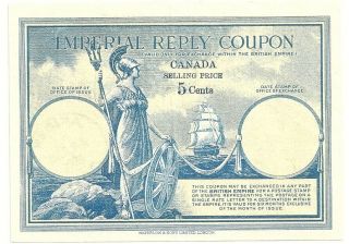 Canada 5 Cents Imperial Reply Coupon