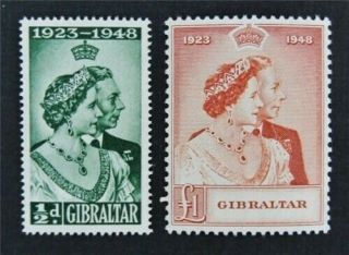 Nystamps British Gibraltar Stamp 121.  122 Og Nh $66
