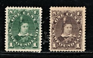 Hick Girl Stamp - Newfoundland Stamp Sc 41,  44 1880 Issue S736