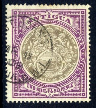 Antigua 1903 - 07 2/6d Grey - Black & Purple Very Fine Cds.  Stanley Gibbons 39.