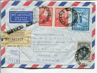 Argentina Reg Air Mail Cover To Germany 1967