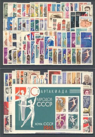 Russia - 1963 Complete Year Mnh
