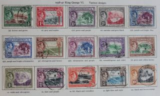 Dominica Kgvi 1938 Definitive Set Sg99 - 109 (15) Fine - Includes Both 2 1/2d