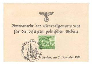 Germany 1939 3rd Reich Card With Special Cancel