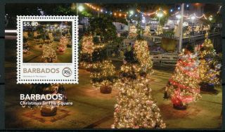 Barbados 2018 Mnh Royal Commonwealth Society 1v M/s Christmas Trees Stamps