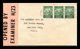 Dr Jim Stamps Opened By Examiner Censor Barbados Wwii Open Three Sides Cover