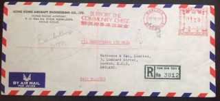 Hong Kong 1970 Interesting Registered Commercial Cover To England