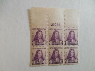 Us 724 William Penn 3c Plate Block Of 6 1932 Stamp Stamps Scott 724 3 Cents