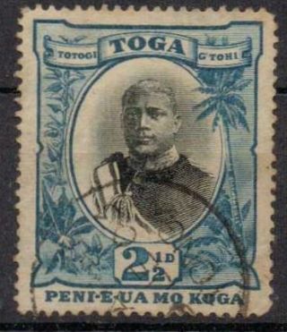 Tonga Sg43a 1897 2½d Black & Blue " No Fraction Bar In ½ "