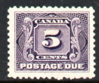 Canada 1906 - 28 Postage Due 5c Dull Violet Sg D6 Mounted