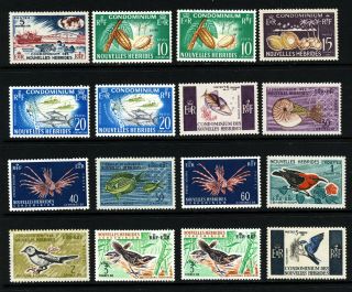 Hebrides 1963 French Issue Full Pictorial Set Sg F110 To Sg F125