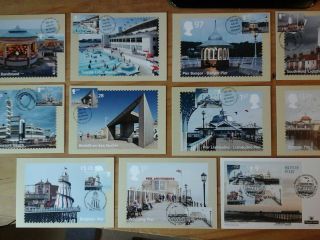 2014 Phq393 Seaside Architecture Set Of 11 Cards Fdi Front Shs & Described