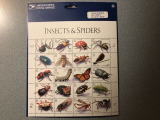 Us Postage Stamps.  Insects & Spiders.  Full Sheet.  Scott 3818.  Mnh 1999