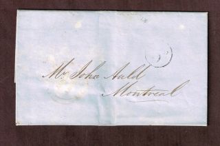 Canada 1852 Folded Letter Quebec To Montreal,  3p Domestic Letter Rate 3d In Blk