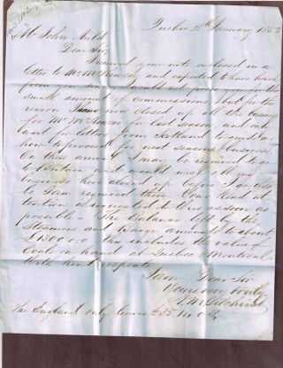 Canada 1852 Folded Letter Quebec to Montreal,  3p domestic letter rate 3D in blk 3