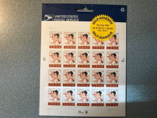 Us Postage Stamps.  The Year 2000.  Full Sheet.  Scott 3369