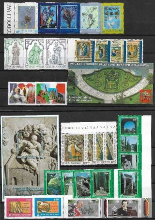 Vatican 1995 Complete Year Set With Sheetlet And Booklet Mnh / T21018
