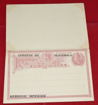 Mayfairstamps 1913 Official Interior 3 Cent Postal Stationery Guatemala Car