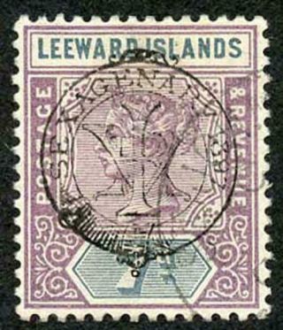 Leeward Islands Sg14 7d Diamond Jubilee Fine Cat 130 Pounds