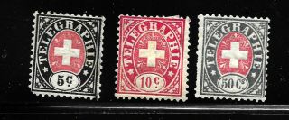 Hick Girl Stamp - Old M.  H.  Switzerland Telegraph Stamps Y5033