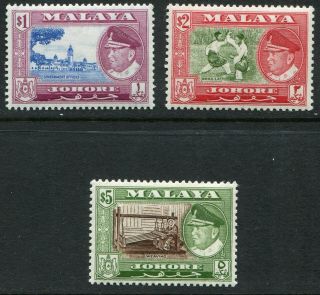 Malaysia (johore) 1960 $1,  $2 & $5 Sg 163 - 165 Unmounted (cat.  £71.  50)