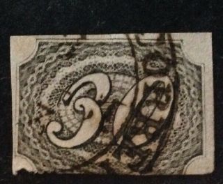 Brazil 1844 30 R Black Stamp Vfu