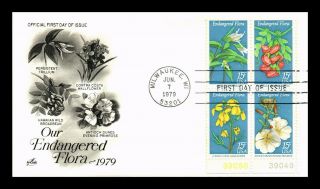 Dr Jim Stamps Us Endangered Flora Combo First Day Cover Plate Block Art Craft