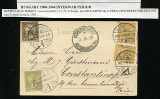(se205) Hungary 1902 Levant Pera/ Austria Post Destination Turkey
