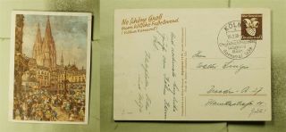 Dr Who 1939 Germany Koln Carnival Special Cancel Postal Card E68950