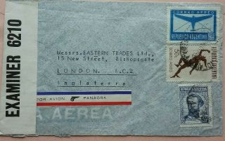 Argentina 1941 Airmail Cover To England With British Censor Label & Panagra
