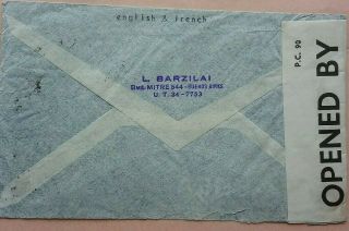 ARGENTINA 1941 AIRMAIL COVER TO ENGLAND WITH BRITISH CENSOR LABEL & PANAGRA 2