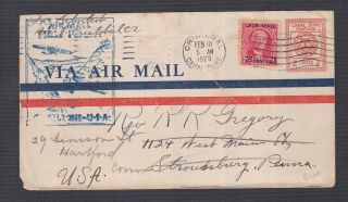 Usa Canal Zone 1929 First Flight Cover Cristobal To Miami Florida